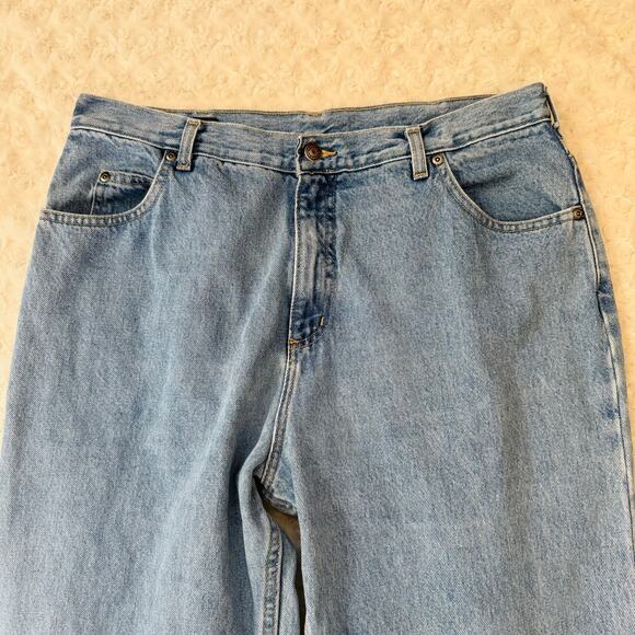 Lands End Women High Rise Mom Straight Leg Medium Wash Coton Blue Denim Jeans 16 - Picture 2 of 8